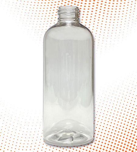 PET Bottle 8 oz 24-410 Boston Round by CMG Plastics - Click/Call Quote